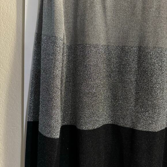 St. John Santana Knit Glittery Cardigan Pockets Black Gray Womens Size Small - Picture 6 of 11